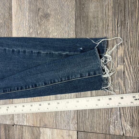 American Eagle Flex Dark Wash Faded Blue Mens 40x29 Frayed‎ Hem Skinny Jeans - Picture 9 of 14